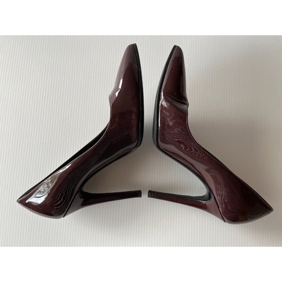 Saint Laurent Burgundy Patent Leather Pump Heels, Size 37 (IT), 7 (US) - Picture 7 of 11